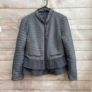 BE BY BLANC NOIR PEPLUM PUFFER IN GRAY